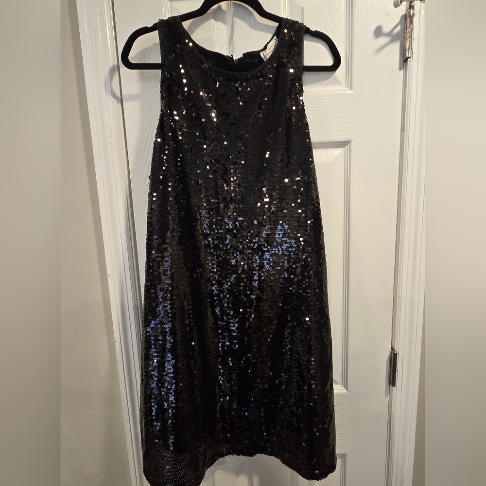 Black Sequin Mini Dress
